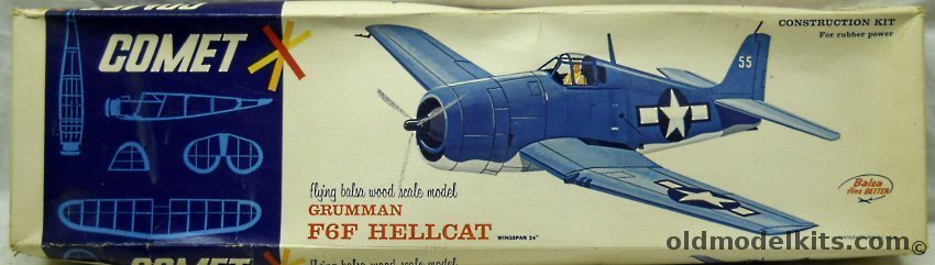Comet Grumman F6F Hellcat - 24 inch Wingspan Flying Model Airplane, 3503-298 plastic model kit